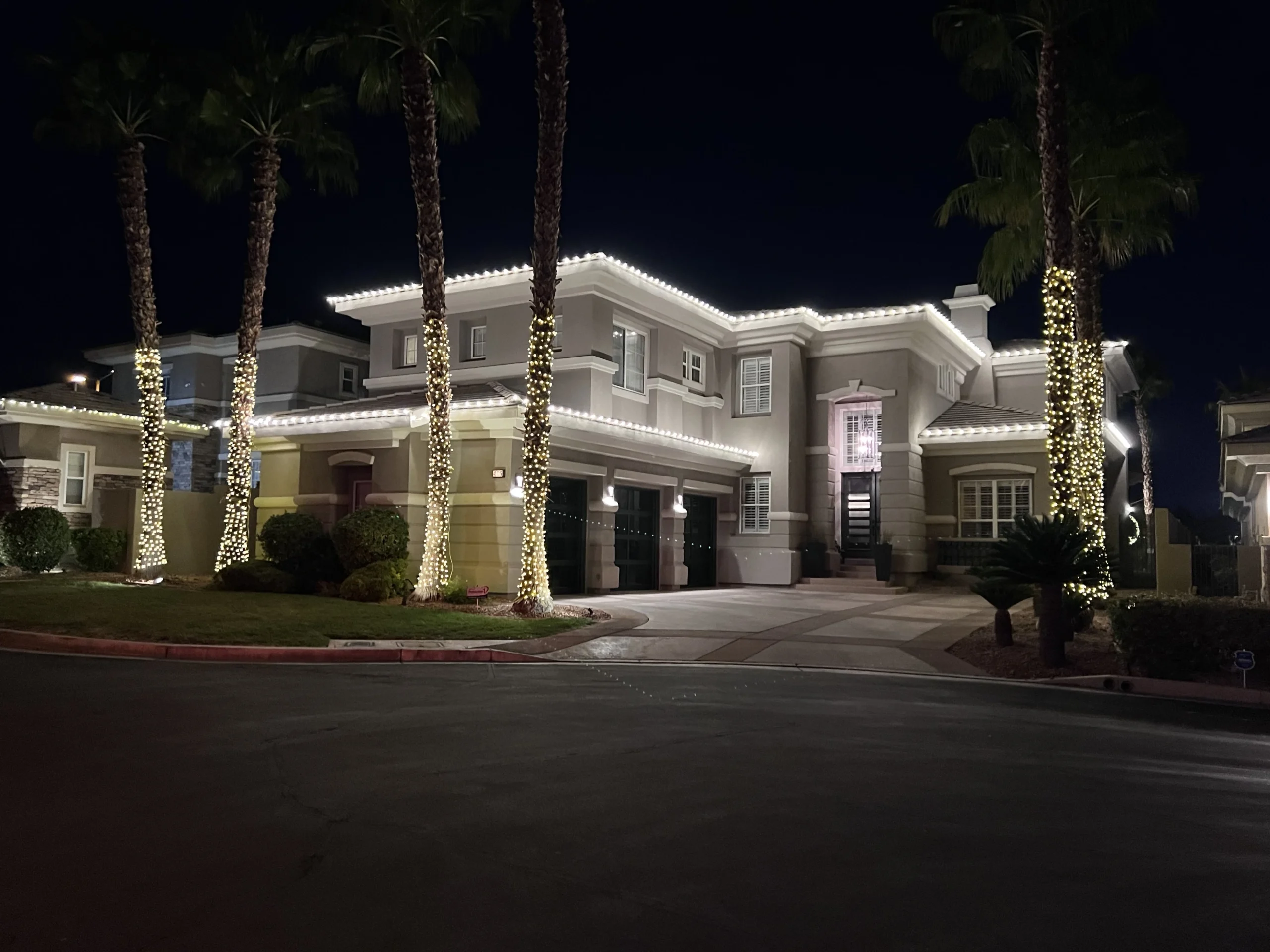 Christmas lights installation on a home in Summerlin Las Vegas