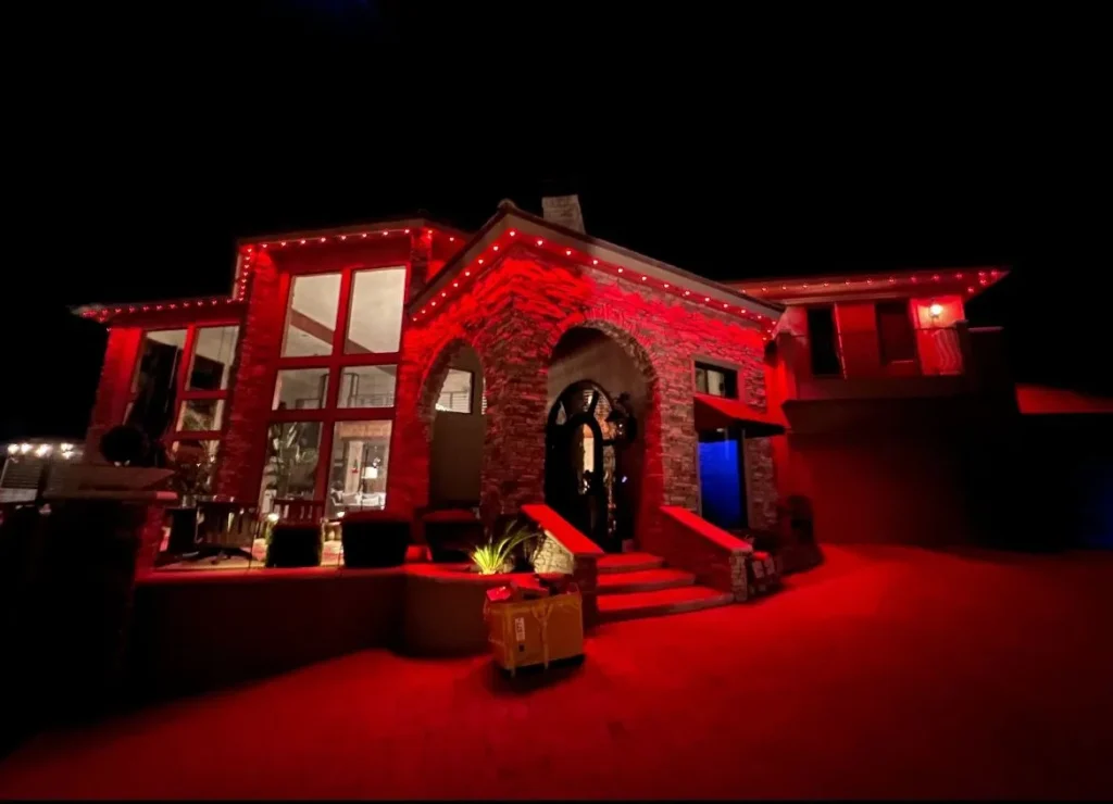 Govee permanent outdoor lights pro installed on a customers house in Las Vegas.