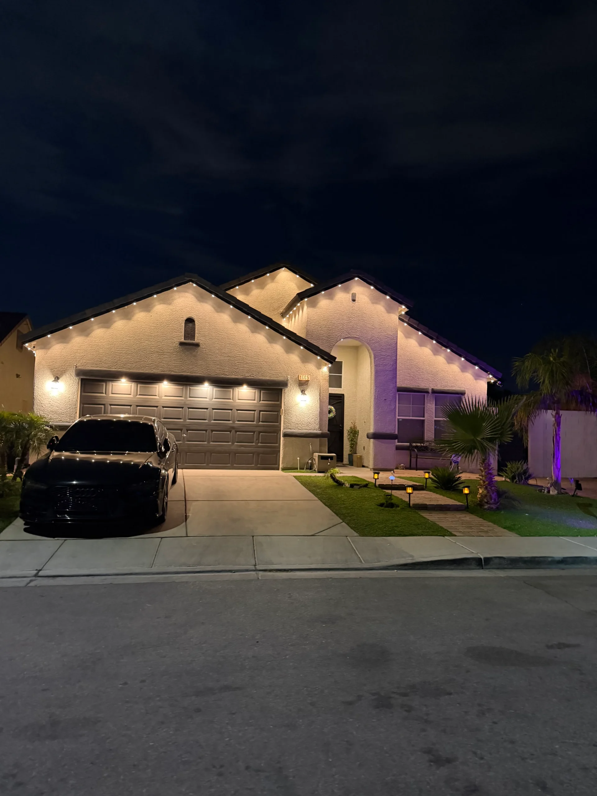 Permanent outdoor lighting installation in Las Vegas home